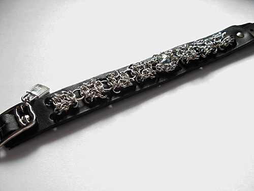 leather & metal celtic lace bracelet